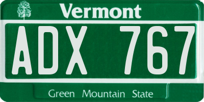 VT license plate ADX767