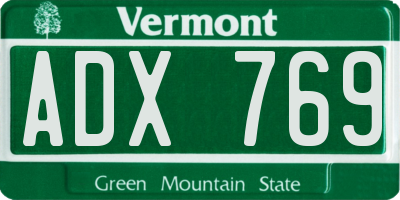 VT license plate ADX769