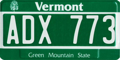 VT license plate ADX773