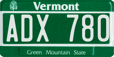 VT license plate ADX780