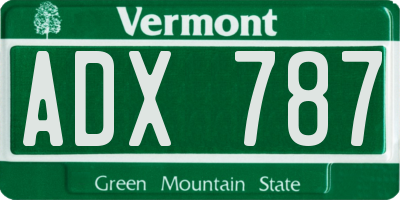 VT license plate ADX787