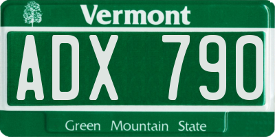 VT license plate ADX790