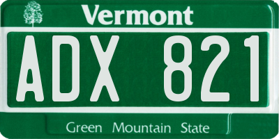 VT license plate ADX821