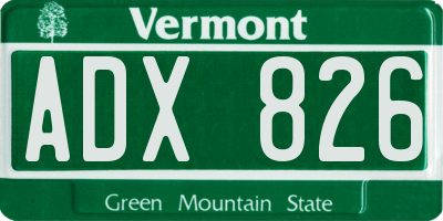 VT license plate ADX826