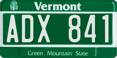 VT license plate ADX841