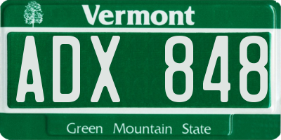 VT license plate ADX848