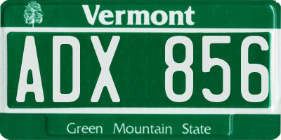 VT license plate ADX856