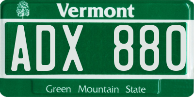 VT license plate ADX880