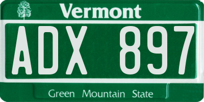 VT license plate ADX897