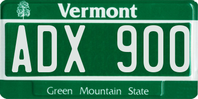 VT license plate ADX900