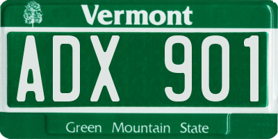 VT license plate ADX901