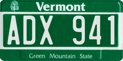 VT license plate ADX941