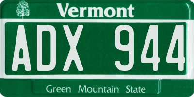 VT license plate ADX944