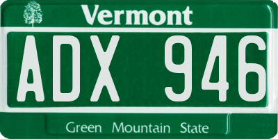 VT license plate ADX946