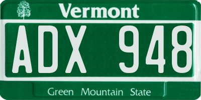VT license plate ADX948