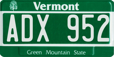 VT license plate ADX952
