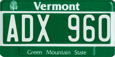 VT license plate ADX960