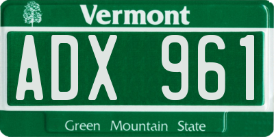 VT license plate ADX961