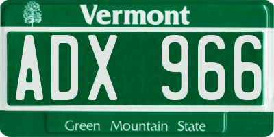 VT license plate ADX966