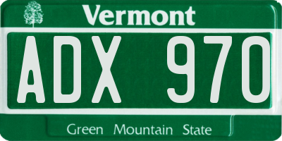 VT license plate ADX970