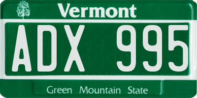 VT license plate ADX995