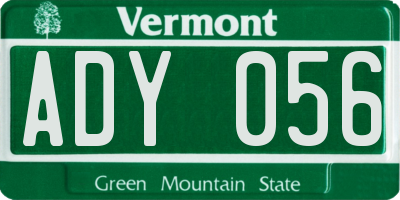 VT license plate ADY056