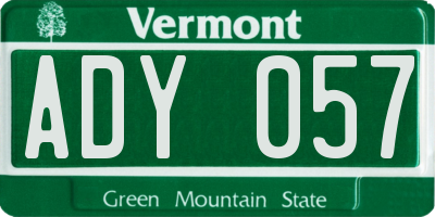 VT license plate ADY057