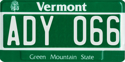 VT license plate ADY066
