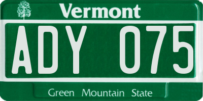 VT license plate ADY075