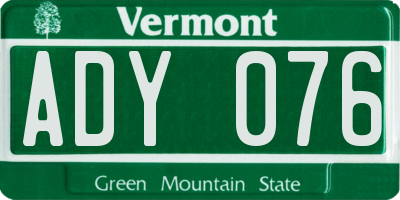 VT license plate ADY076