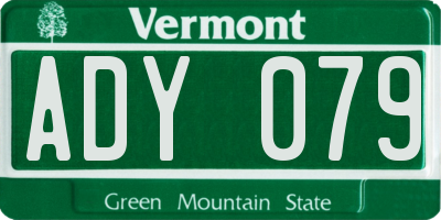 VT license plate ADY079