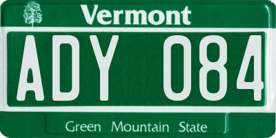 VT license plate ADY084