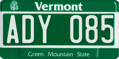 VT license plate ADY085