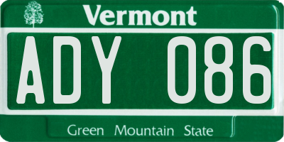 VT license plate ADY086