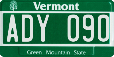 VT license plate ADY090