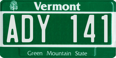 VT license plate ADY141