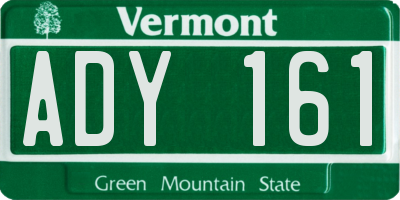 VT license plate ADY161