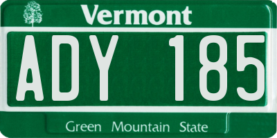 VT license plate ADY185
