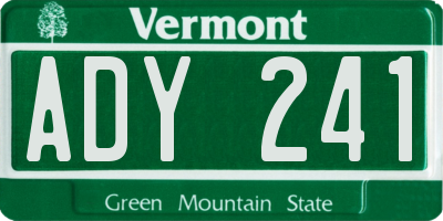 VT license plate ADY241