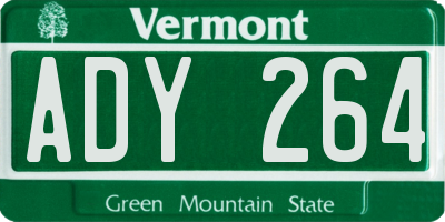VT license plate ADY264