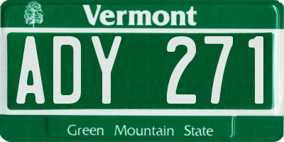 VT license plate ADY271