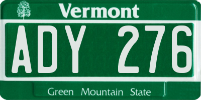 VT license plate ADY276