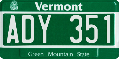 VT license plate ADY351