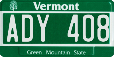 VT license plate ADY408