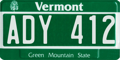 VT license plate ADY412