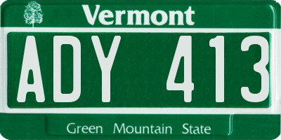 VT license plate ADY413