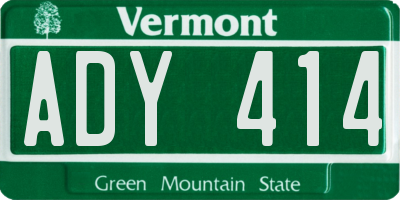 VT license plate ADY414