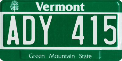 VT license plate ADY415