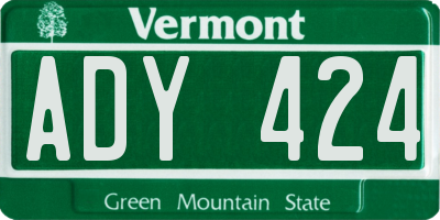 VT license plate ADY424