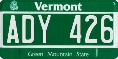 VT license plate ADY426